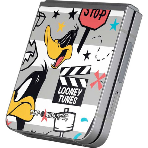 Looney Tunes Daffy Duck Striped Patches Galaxy Z Flip6 Skin