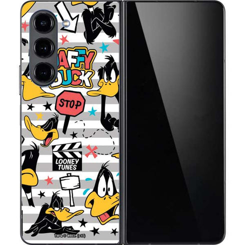 Looney Tunes Daffy Duck Striped Patches Galaxy Z Fold5 5G Skin