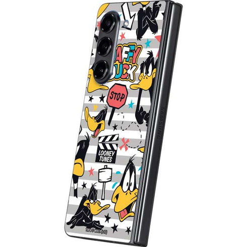 Looney Tunes Daffy Duck Striped Patches Galaxy Z Fold5 5G Skin