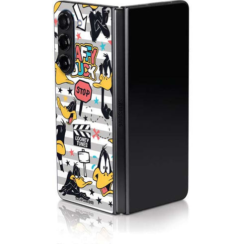 Looney Tunes Daffy Duck Striped Patches Galaxy Z Fold5 5G Skin
