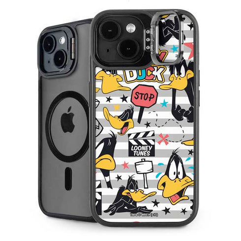 Looney Tunes Daffy Duck Striped Patches iPhone 14 Kickstand Case