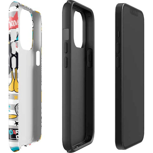 Looney Tunes Daffy Duck Striped Patches iPhone 15 Pro Impact Case