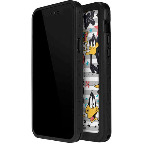 Looney Tunes Daffy Duck Striped Patches iPhone 15 Pro Waterproof Case