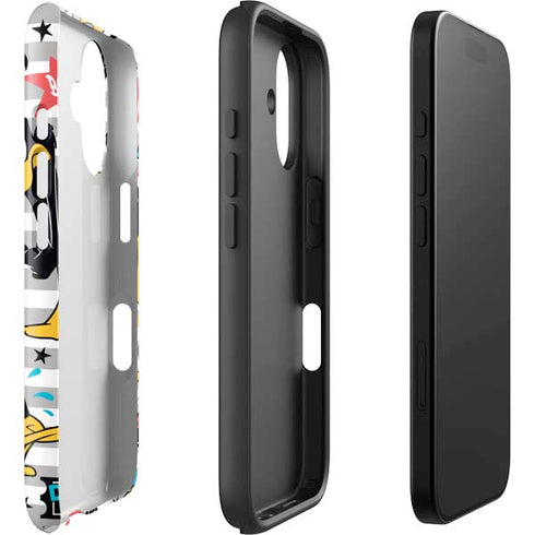 Looney Tunes Daffy Duck Striped Patches iPhone 16 Plus Impact Case