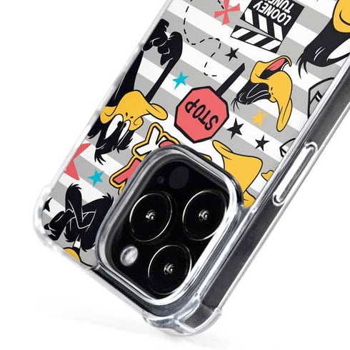 Looney Tunes Daffy Duck Striped Patches iPhone 16 Pro Max MagSafe Case