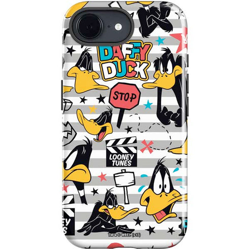 Looney Tunes Daffy Duck Striped Patches iPhone 16e Impact Case