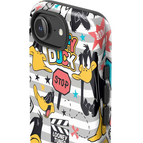 Looney Tunes Daffy Duck Striped Patches iPhone 16e Impact Case
