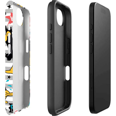 Looney Tunes Daffy Duck Striped Patches iPhone 16e Impact Case