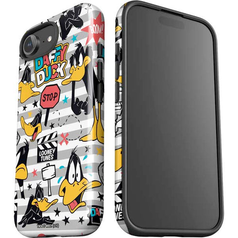 Looney Tunes Daffy Duck Striped Patches iPhone 16e Impact Case