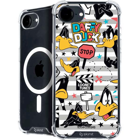 Looney Tunes Daffy Duck Striped Patches iPhone 16e MagSafe Case