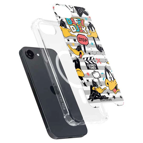 Looney Tunes Daffy Duck Striped Patches iPhone 16e MagSafe Case