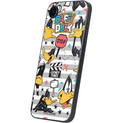 Looney Tunes Daffy Duck Striped Patches iPhone 16e Skin