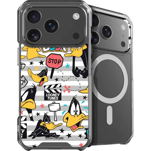 Looney Tunes Daffy Duck Striped Patches iPhone 18 Pro MagSafe Case