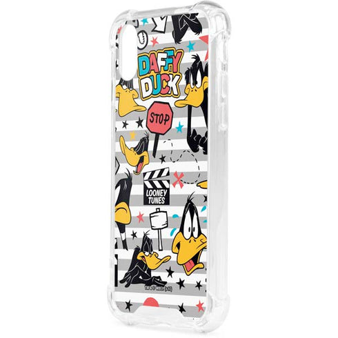 Looney Tunes Daffy Duck Striped Patches iPhone XS Clear Case