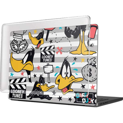 Looney Tunes Daffy Duck Striped Patches MacBook Pro 14in (2021-24) Case plus Skin