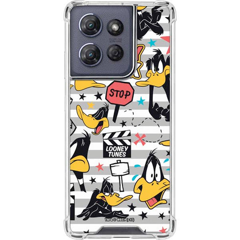 Looney Tunes Daffy Duck Striped Patches Moto G 5G (2025) Clear Case