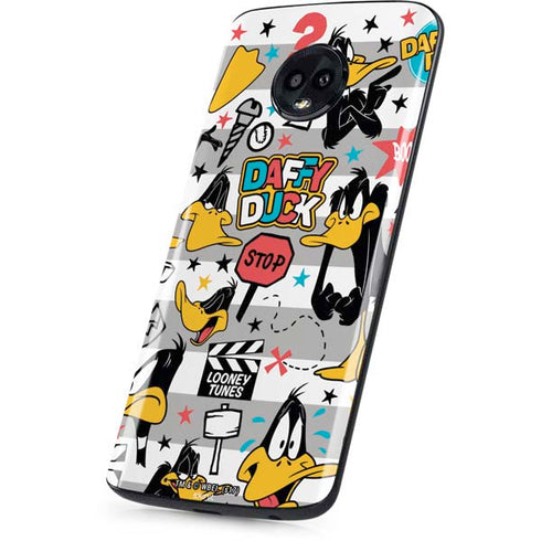 Looney Tunes Daffy Duck Striped Patches Moto G6 Skin