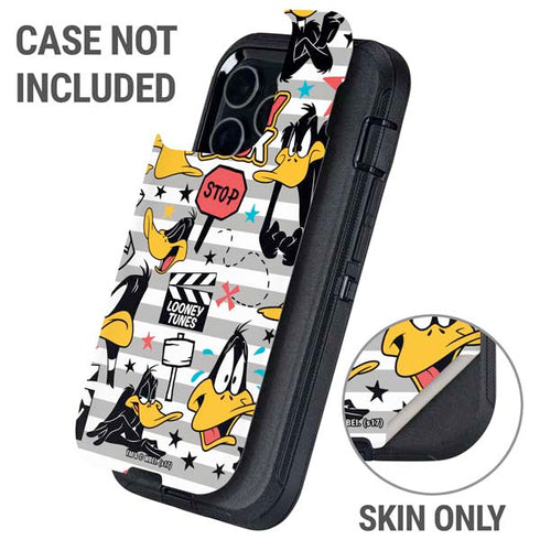 Looney Tunes Daffy Duck Striped Patches Otterbox Defender iPhone Skin