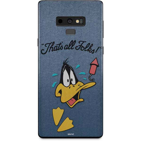 Looney Tunes Daffy Duck Thats All Folks Galaxy Note 9 Skin