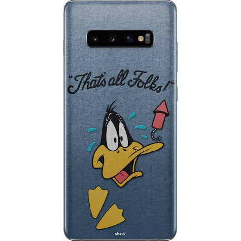 Looney Tunes Daffy Duck Thats All Folks Galaxy S10 Plus Skin
