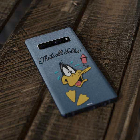 Looney Tunes Daffy Duck Thats All Folks Galaxy S10 Plus Skin