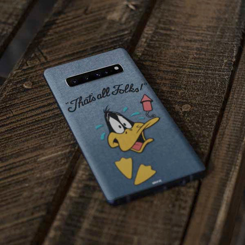 Looney Tunes Daffy Duck Thats All Folks Galaxy S10 Skin