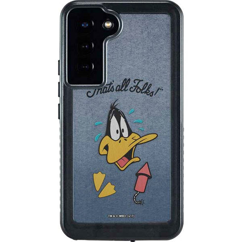 Looney Tunes Daffy Duck Thats All Folks Galaxy S24 Plus Waterproof Case