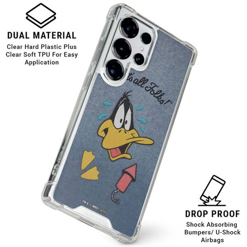 Looney Tunes Daffy Duck Thats All Folks Galaxy S25 Ultra Clear Case