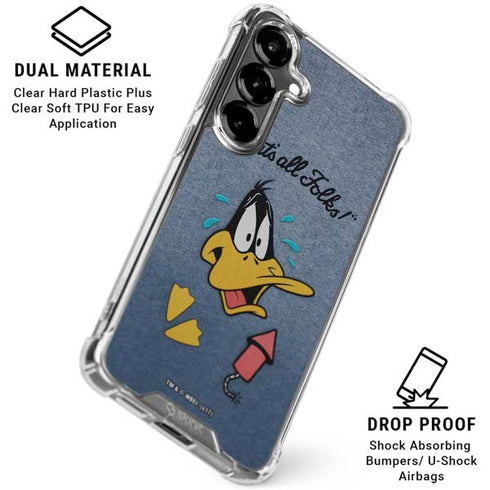 Looney Tunes Daffy Duck Thats All Folks Galaxy S26 Plus Clear Case