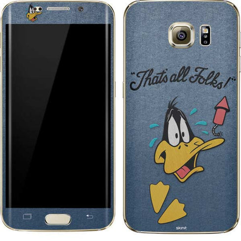 Looney Tunes Daffy Duck Thats All Folks Galaxy S7 Edge Skin