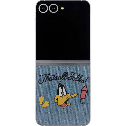 Looney Tunes Daffy Duck Thats All Folks Galaxy Z Flip6 Skin