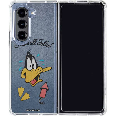 Looney Tunes Daffy Duck Thats All Folks Galaxy Z Fold5 5G Clear Case
