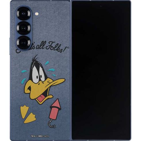Looney Tunes Daffy Duck Thats All Folks Galaxy Z Fold6 Skin