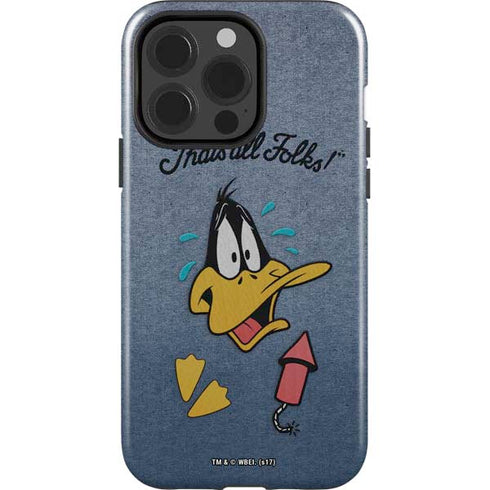 Looney Tunes Daffy Duck Thats All Folks iPhone 15 Pro Impact Case