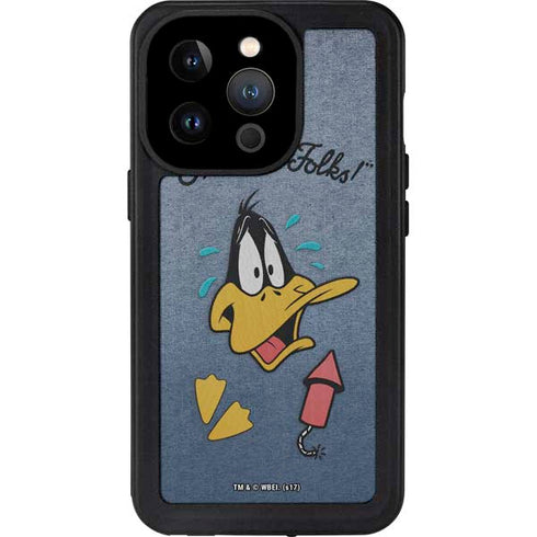 Looney Tunes Daffy Duck Thats All Folks iPhone 15 Pro Waterproof Case