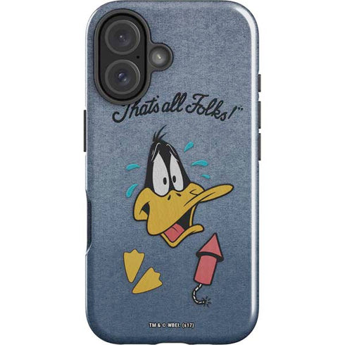 Looney Tunes Daffy Duck Thats All Folks iPhone 16 Impact Case