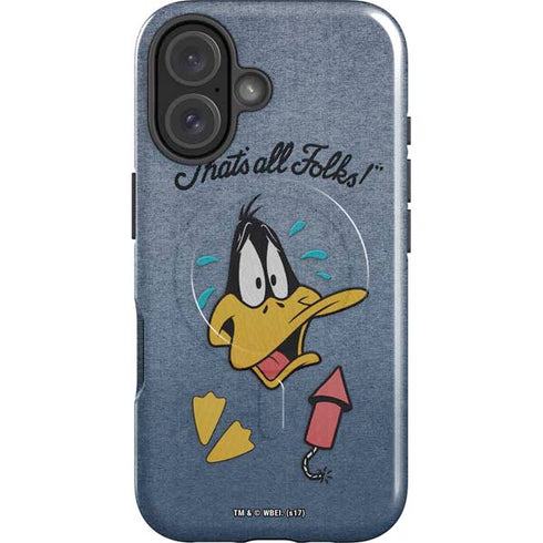 Looney Tunes Daffy Duck Thats All Folks iPhone 16 Magsafe Impact Case