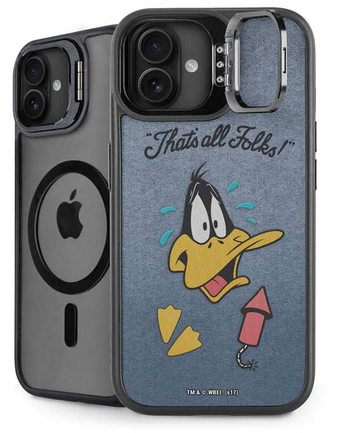Looney Tunes Daffy Duck Thats All Folks iPhone 16 Plus Kickstand Case