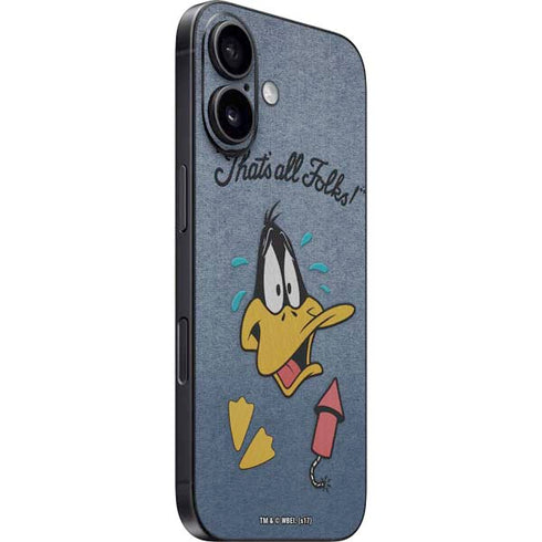Looney Tunes Daffy Duck Thats All Folks iPhone 16 Plus Skin