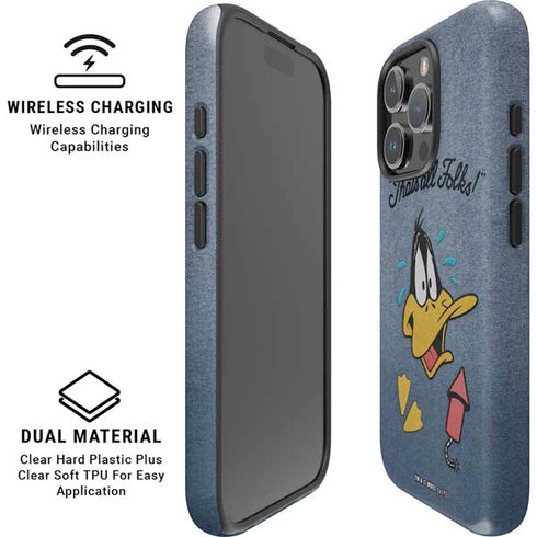 Looney Tunes Daffy Duck Thats All Folks iPhone 16 Pro Magsafe Impact Case