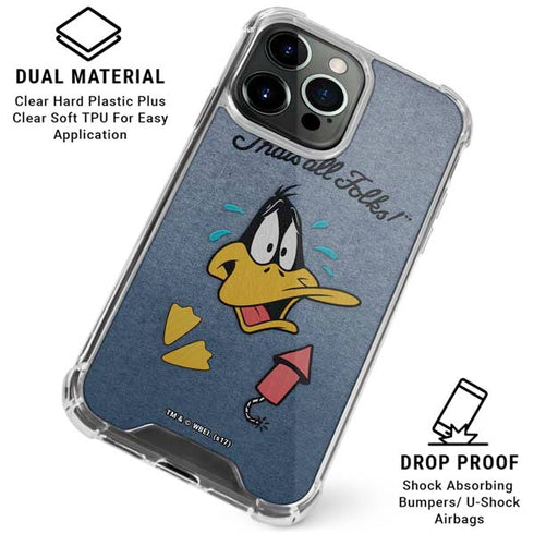 Looney Tunes Daffy Duck Thats All Folks iPhone 16 Pro Max Clear Case