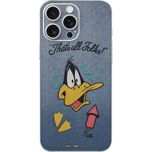 Looney Tunes Daffy Duck Thats All Folks iPhone 16 Pro Max Skin