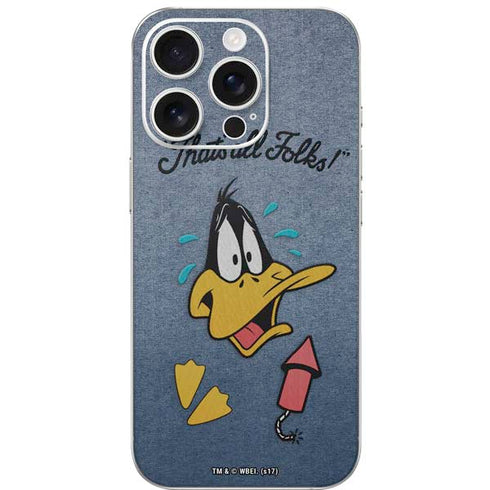 Looney Tunes Daffy Duck Thats All Folks iPhone 16 Pro Skin