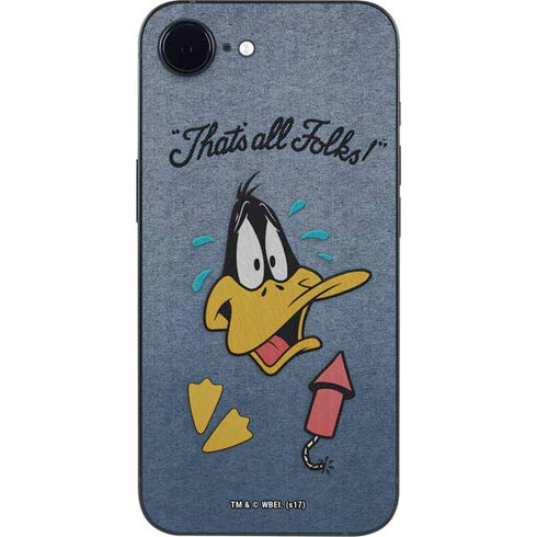 Looney Tunes Daffy Duck Thats All Folks iPhone 16e Skin