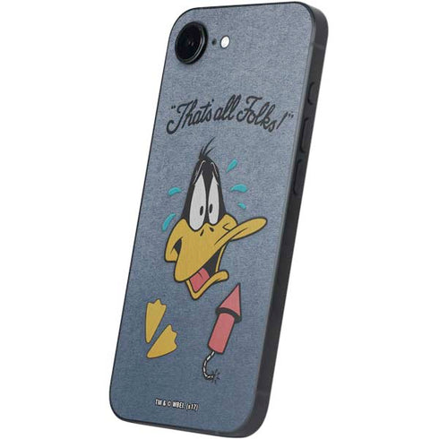 Looney Tunes Daffy Duck Thats All Folks iPhone 16e Skin