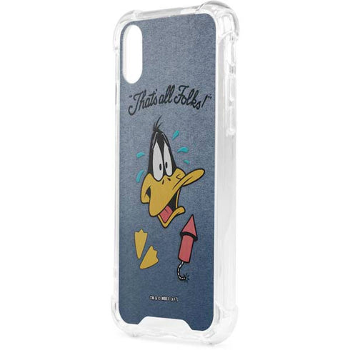 Looney Tunes Daffy Duck Thats All Folks iPhone XS Clear Case
