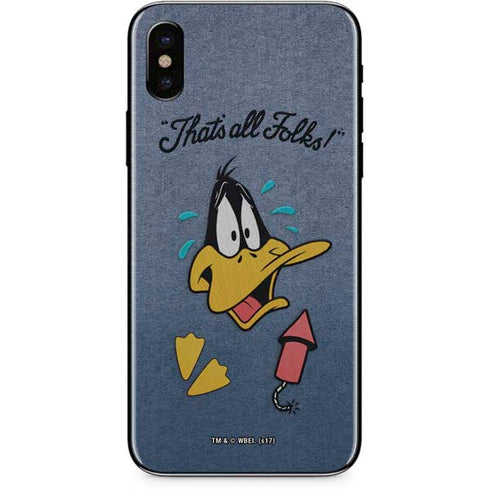 Looney Tunes Daffy Duck Thats All Folks iPhone XS Max Skin