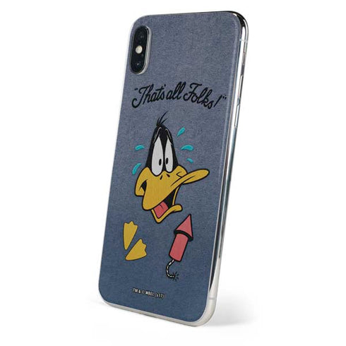 Looney Tunes Daffy Duck Thats All Folks iPhone XS Skin