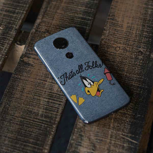 Looney Tunes Daffy Duck Thats All Folks Moto E5 Plus Skin
