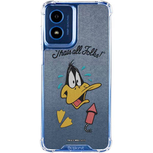 Looney Tunes Daffy Duck Thats All Folks Moto G Play 4G (2024) Clear Case